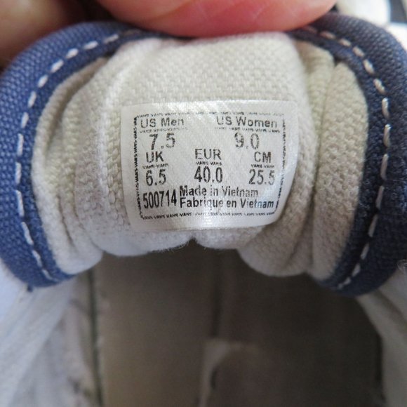 Vans Old Skool Checkerboard Dress Blues White Sneakers Low Top Shoes Mens 7.5 - Picture 5 of 13